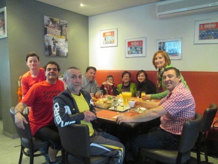 Samen ontbijten bij de afsluiting van onze duurlopen.